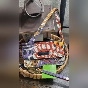 Vera Bradley Purple and Orange Clutch with Artistic Design NWT